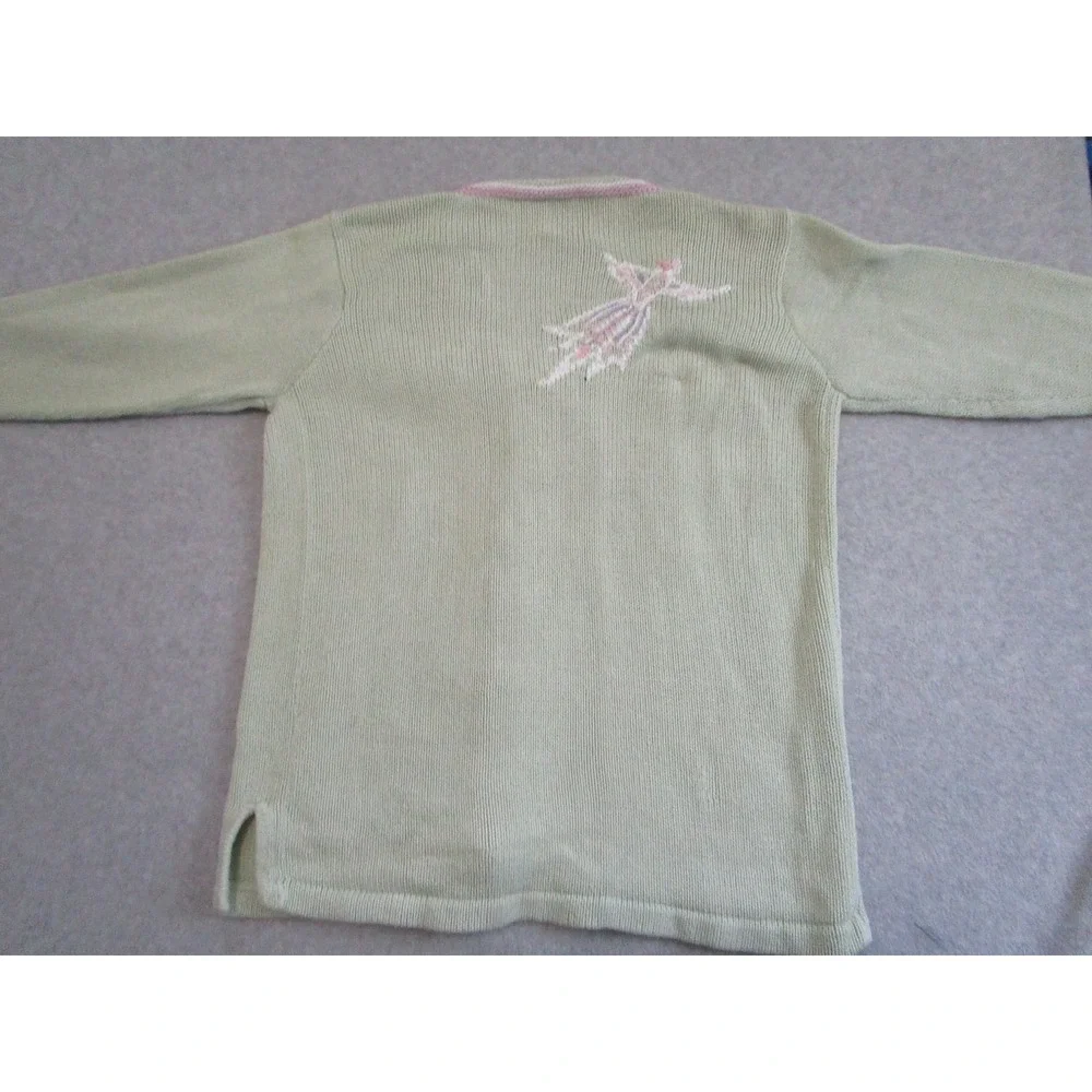 Vintage Storybook Knits Cardigan Womens LGreen Handknits‎ Sweater Cottagecore